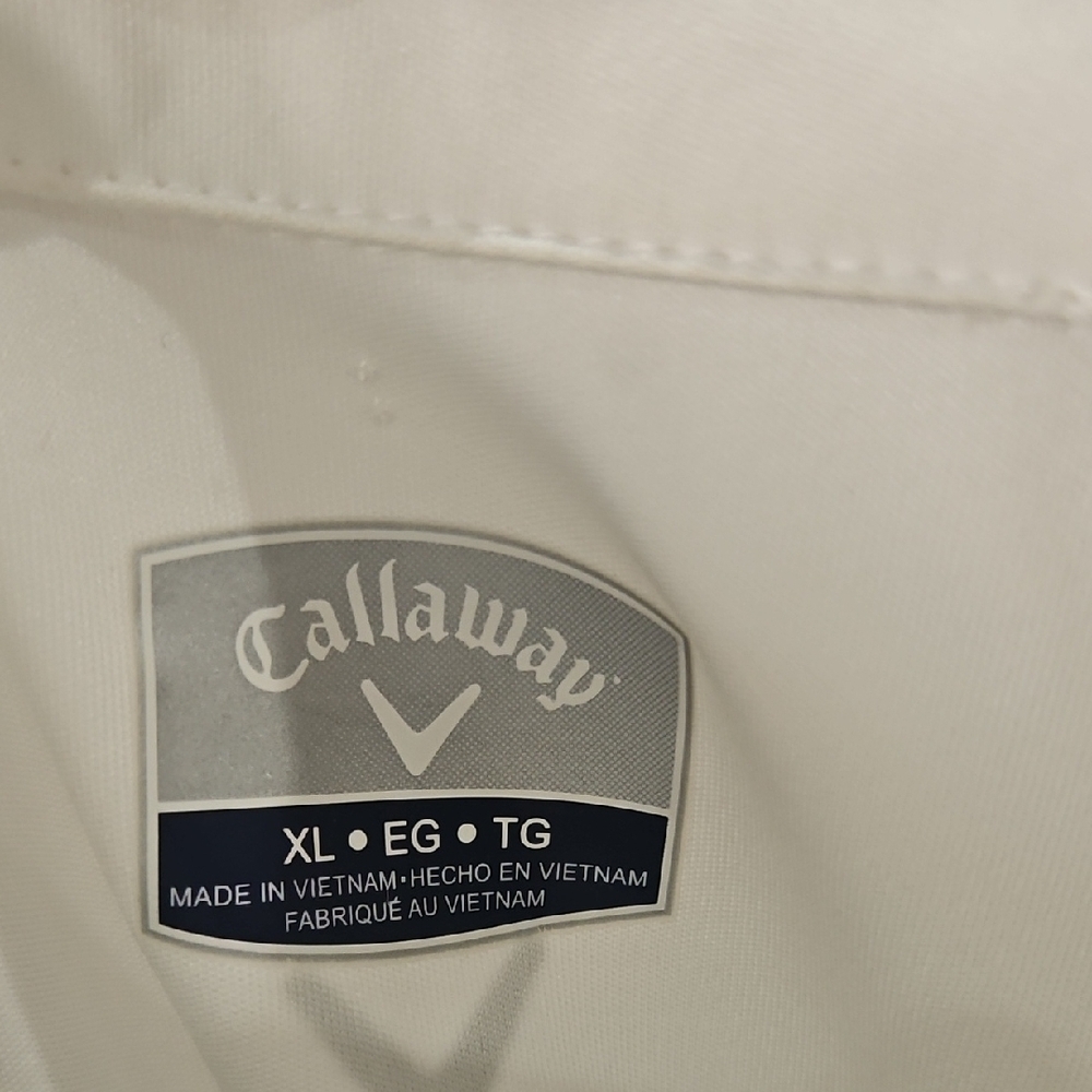 Callaway White and Blue Long Sleeve Top with Green Accents - Picture 2 of 14